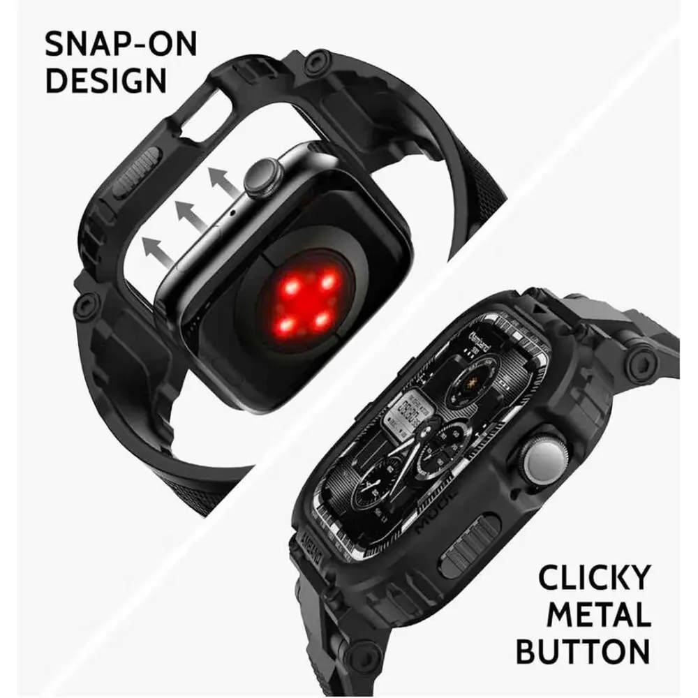 Amband Rugged Watch Case with Band Case Compatible with Apple Watch 46mm for Men